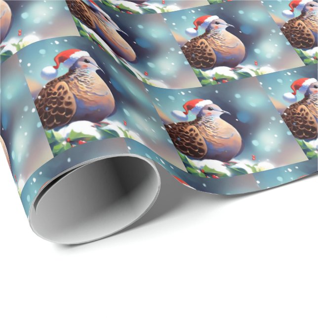 Papel De Regalo Tórtola de Navidad 2 (Esquina del rollo)