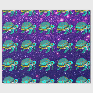 Papel De Regalo Tortuga Adorable Bonita Encantadora Tema Inspirado