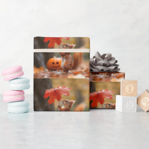 Papel De Regalo Tortuga con paraguas de hojas - Lluvia otoñal