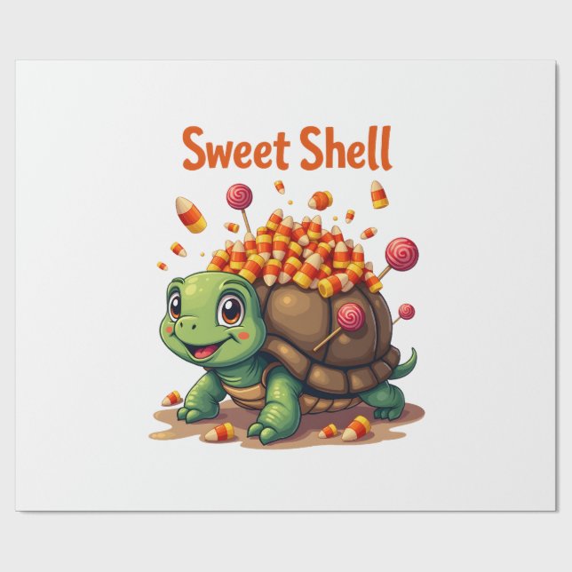 Papel De Regalo Tortuga de caparazón de caramelo (Superficie plana)