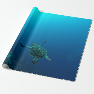 PAPEL DE REGALO TORTUGA DE MAR EN AGUA