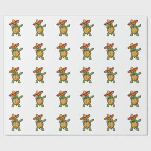 Papel De Regalo Tortuga haciendo dabbing Sombrero Diseño Vector Vi