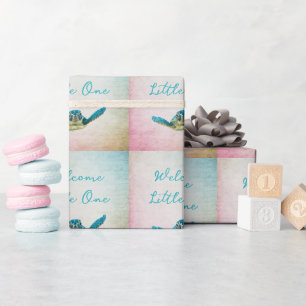 Papel De Regalo Tortuga Marina Bebé Bienvenida Pequeño