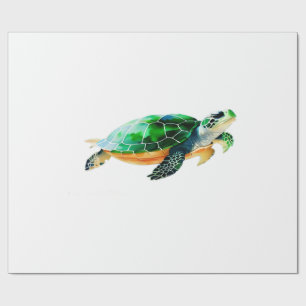 Papel De Regalo Tortuga marina bebé moviéndose hacia el mar