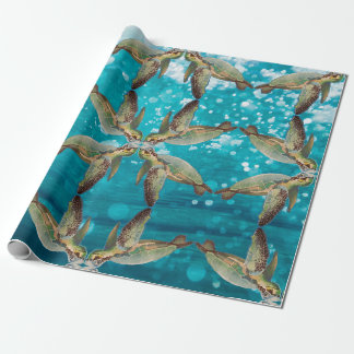 Papel De Regalo Tortuga marina con estrellas