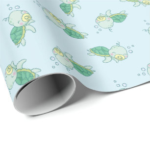 Papel De Regalo Tortuga marina cute Baby Shower Kawaii