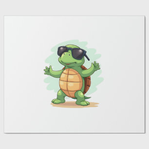 Papel De Regalo Tortuga Marina Dabbing Amante De Los Animales Salv