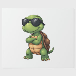 Papel De Regalo Tortuga Marina Dabbing Amante de los Animales Salv