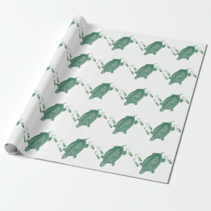 Papel De Regalo Tortuga marina verde
