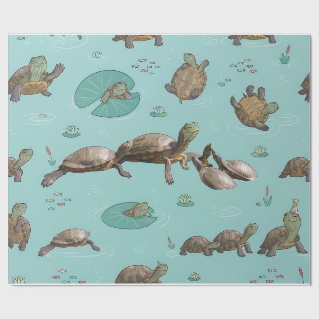 Papel De Regalo Tortugas (Superficie plana)