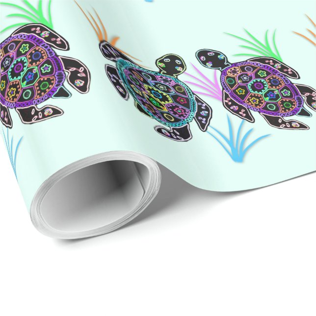 Papel De Regalo Tortugas de mar (Esquina del rollo)