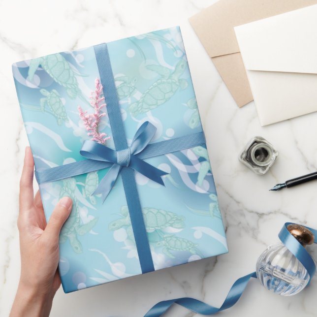 Papel De Regalo Tortugas marinas Baby Shower bajo el mar (Regalar)