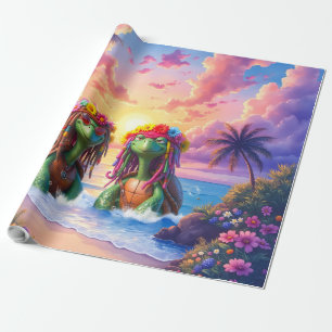 Papel De Regalo Tortugas Reggae – Vibraciones de Isla para Siempre