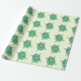 Papel De Regalo Tortugas verdes tropicales