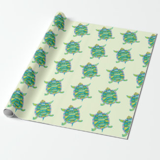 Papel De Regalo Tortugas verdes tropicales