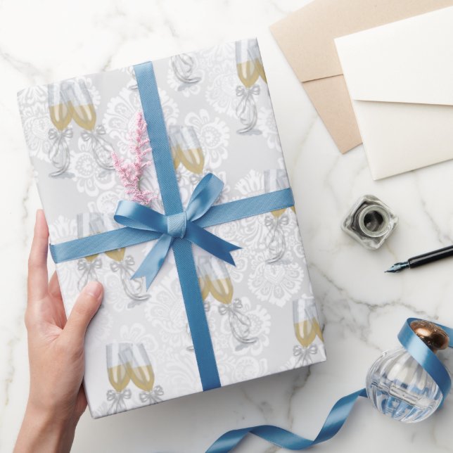 Papel De Regalo Tosta De Champagne En Satin Damask (Regalar)