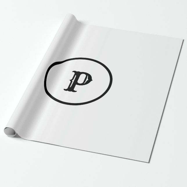 Papel De Regalo Tote DE ESTILO MÍNIMO MODERNO MONOGRAM ELEGANTE SE (Desenrollado)