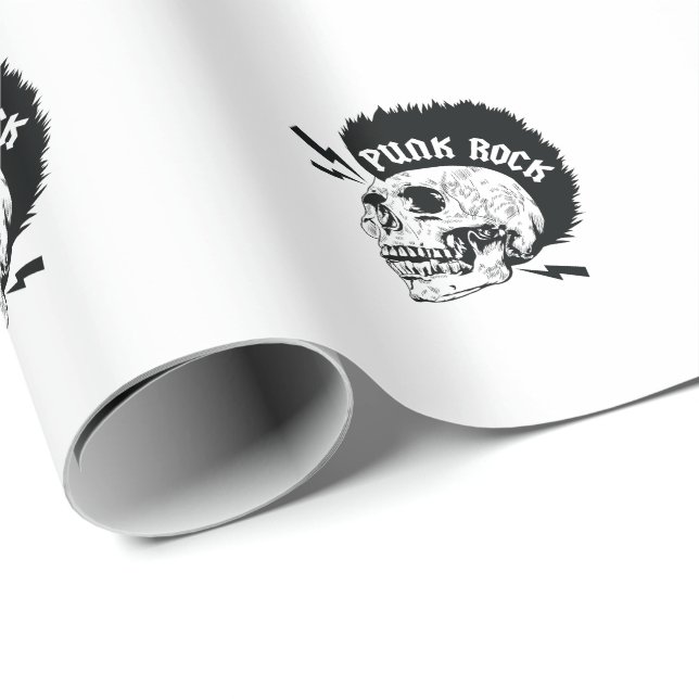 Papel De Regalo Totenkopf "Punk Rock" (Esquina del rollo)