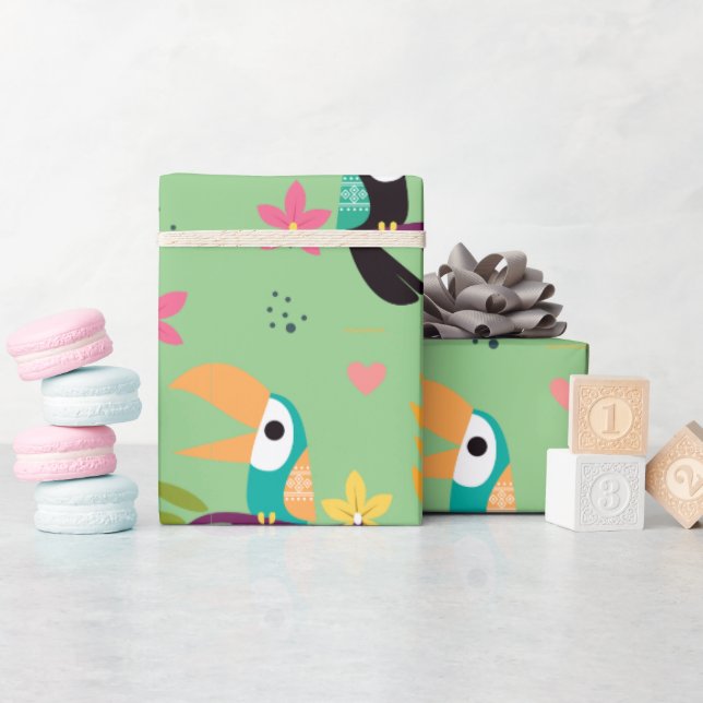 Papel De Regalo Toucans & Parrotts (Baby Shower)