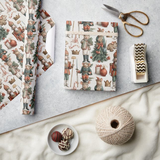 Papel De Regalo Toy Soldier Mice Christmas Pattern (Artesanía)