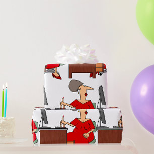 Papel De Regalo Trabajadora de oficina femenina