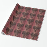 Papel De Regalo Trabajos del reloj de Steampunk y corazón del<br><div class="desc">Trabajos del reloj de Steampunk y corazón del engranaje por Artinspired. Diseño de la diversión para en cualquier momento el viajero o los que aman Steampunk. Amo las características de Steampunk que un corazón hecho para el reloj trabaja y que adapta. El diseño trabaja para las tarjetas del día de...</div>