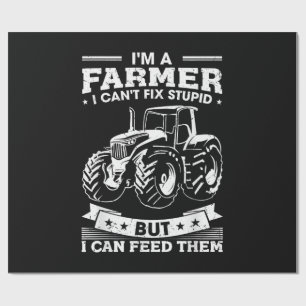 Papel De Regalo Tractor de granja divertido soy un agricultor alim