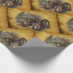 Papel De Regalo Tractor de granjas de cosecha de vintage Old Barn 