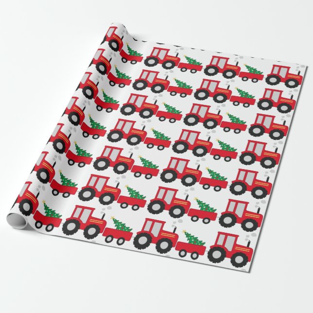 Papel De Regalo Tractor de Navidades (Desenrollado)