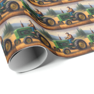 Papel De Regalo Tractor de pie grande