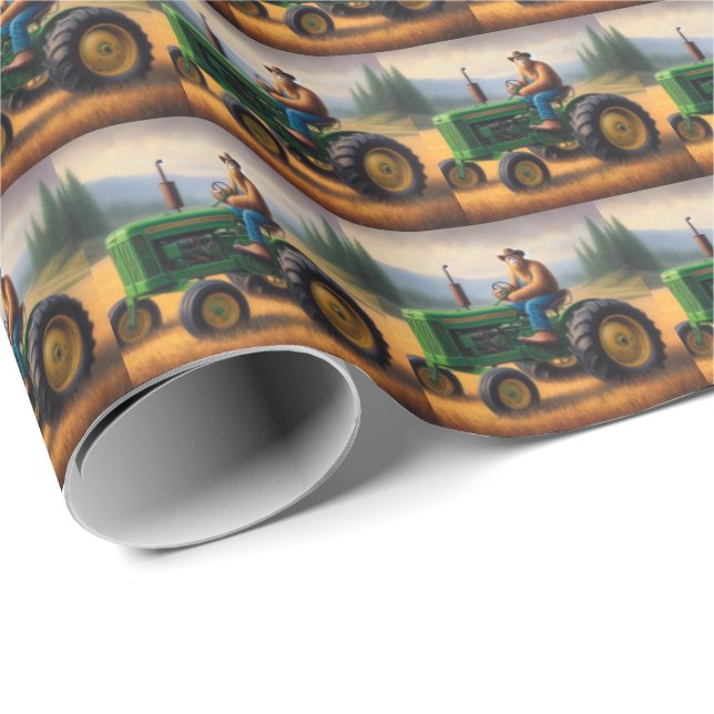 Papel De Regalo Tractor de pie grande (Esquina del rollo)