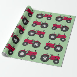 Papel De Regalo Tractor rojo vintage