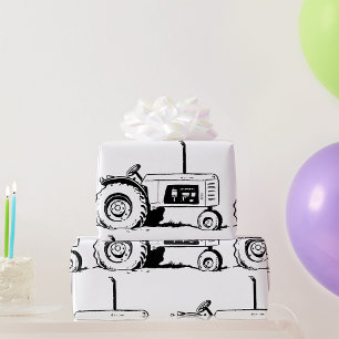 Papel De Regalo Tractor Sketch