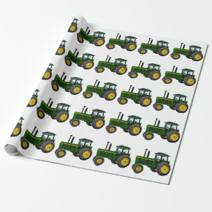 Papel De Regalo Tractor verde