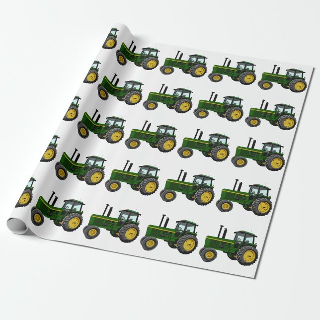 Papel De Regalo Tractor verde (Desenrollado)