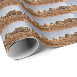 Papel De Regalo Tractores del emplazamiento de la obra