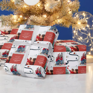 Papel De Regalo Tradicional Rústico 2 foto Invierno Feliz Navidad