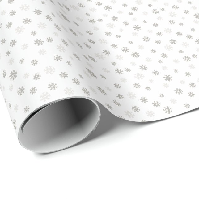 Papel De Regalo Traditional Grey Snowflake Christmas Holiday Gift (Esquina del rollo)