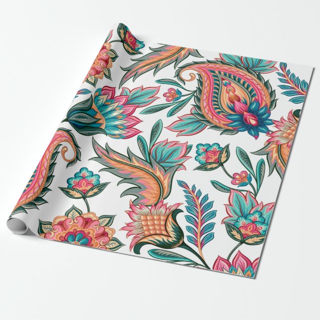 Papel De Regalo Traditional oriental seamless paisley pattern. Vin (Desenrollado)