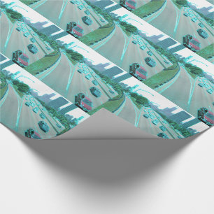Papel De Regalo Tráfico de la ciudad en lámina coloreada