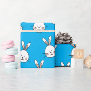 Papel De Regalo Trama de conejitos blancos de Pascua