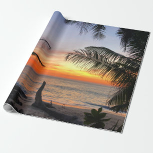 Papel De Regalo Tranquila playa hawaiana de Isla Tropical