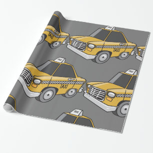 Papel De Regalo Transporte urbano en taxi amarillo