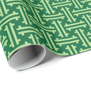 Papel De Regalo Traste chino del art déco, verde de jade
