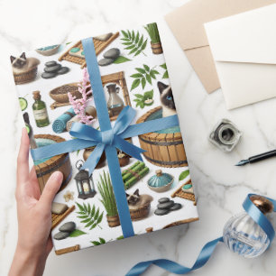 Papel De Regalo Tratamiento temático de Spa Cat para los amantes d