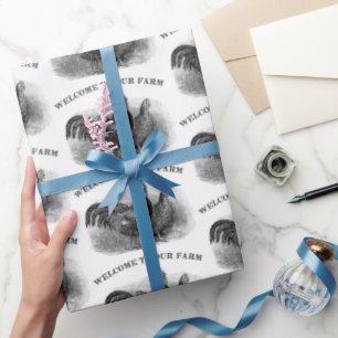 Papel De Regalo Trato de bienvenida a la granja con gallo de campo
