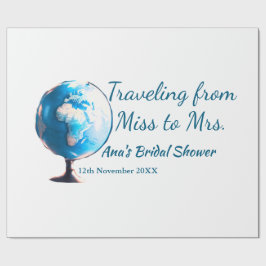 Papel De Regalo Travel ducha de novia añadir nombre fecha señorita