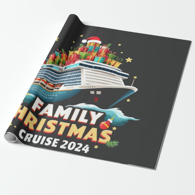 Papel De Regalo Travesía de Navidades familiares de crucero 2024 (Desenrollado)