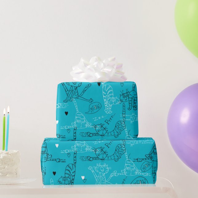Papel De Regalo Travesuras de gatito (Regalos de fiesta)