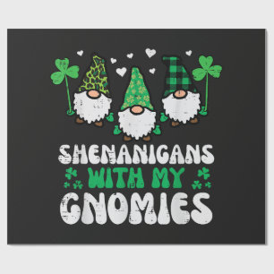 Papel De Regalo Travesuras de San Patricio con Gnomies Gnomos